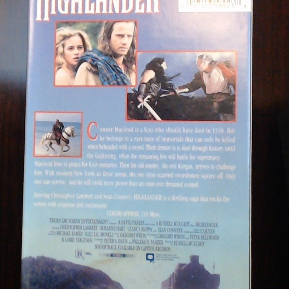 Highlander [VHS] Sean Connery Christopher Lambert - Picture 3 of 3